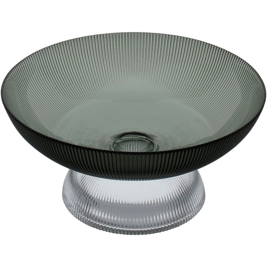 Centro de Mesa Vidro Fumê Home&Co 12x25cm com Pé Decorativo