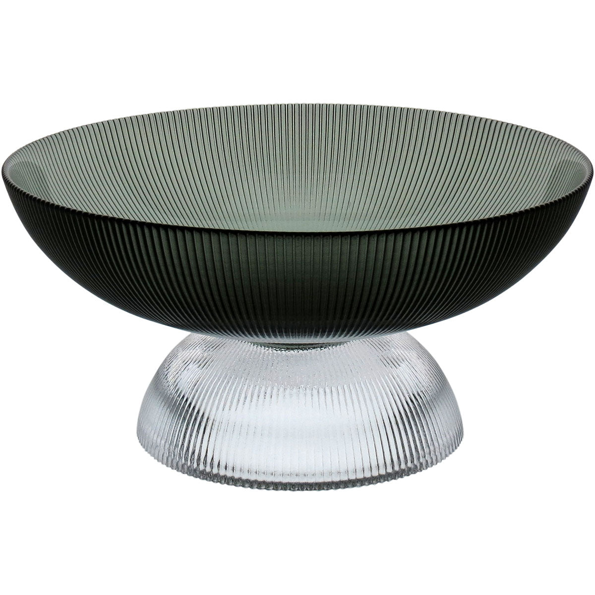 Centro de Mesa Vidro Fumê Home&Co 12x25cm com Pé Decorativo