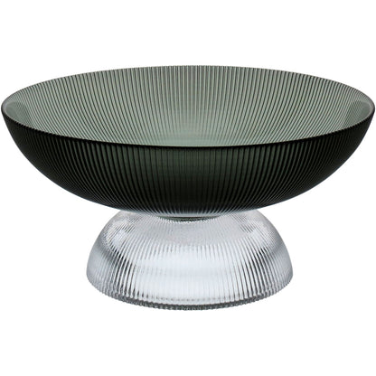 Centro de Mesa Vidro Fumê Home&Co 12x25cm com Pé Decorativo