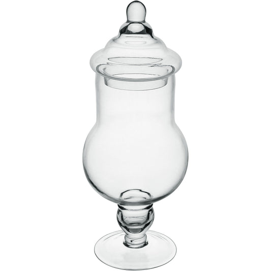 Potiche Redondo Home&Co 43cm com Tampa de Vidro Transparente