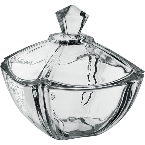 Potiche Quadrado Transparente Home&Co com Tampa de Vidro 18cm