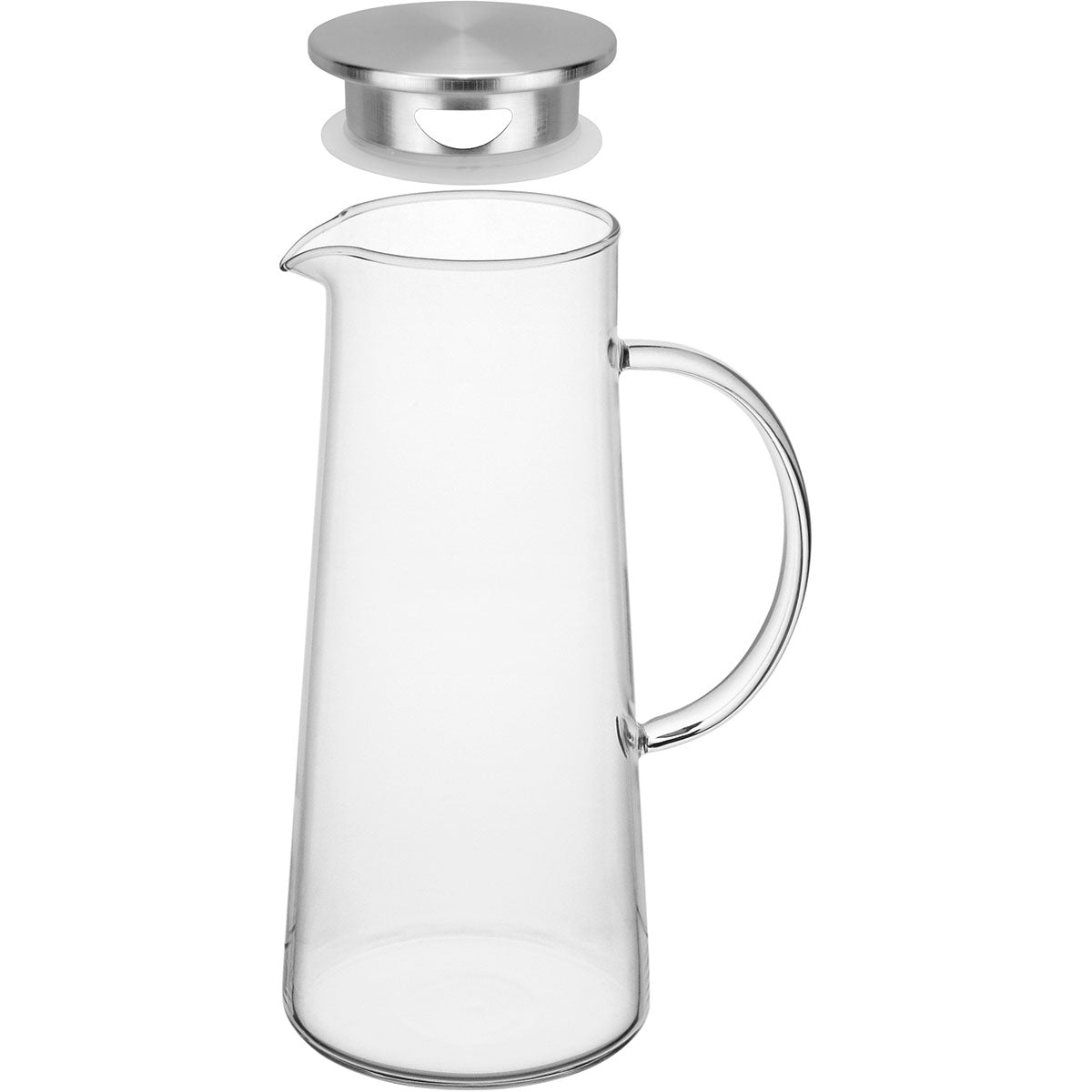 Jarra de Vidro Borossilicato Home&Co 1,4L com Tampa Inox Transparente