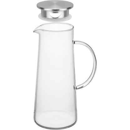 Jarra de Vidro Borossilicato Home&Co 1,4L com Tampa Inox Transparente