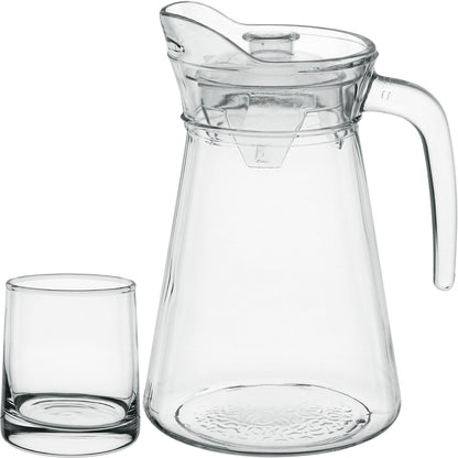 Jogo de Jarra e Copos Home&Co em Vidro Transparente 1,5L/270ml