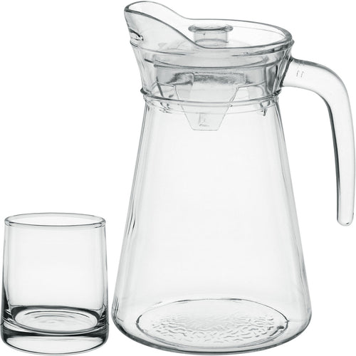 Jogo de Jarra e Copos Home&Co em Vidro Transparente 1,5L/270ml