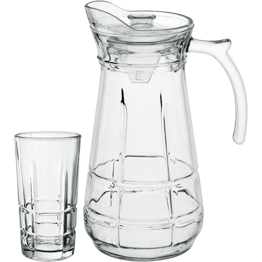 Jogo de Jarra e Copos Home&Co Vidro Transparente 1,7L e 270ml