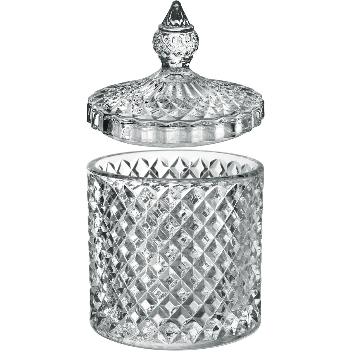 Potiche Redondo de Vidro Transparente Home&Co 14x8cm com Tampa