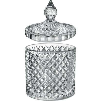 Potiche Redondo de Vidro Transparente Home&Co 14x8cm com Tampa