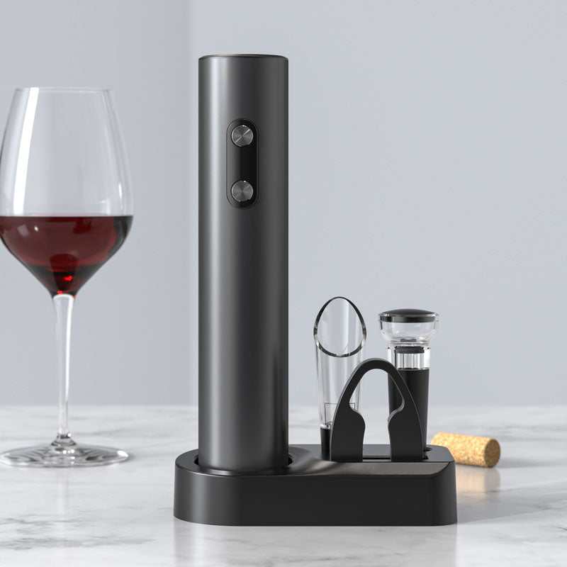 Kit Acessórios para Vinho Home&Co - Saca Rolha, Bico Dosador e Corta Lacre Preto