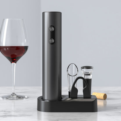 Kit Acessórios para Vinho Home&Co - Saca Rolha, Bico Dosador e Corta Lacre Preto