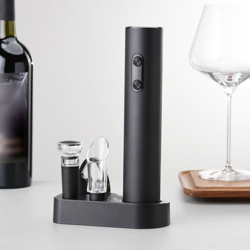 Kit Acessórios para Vinho Home&Co - Saca Rolha, Bico Dosador e Corta Lacre Preto