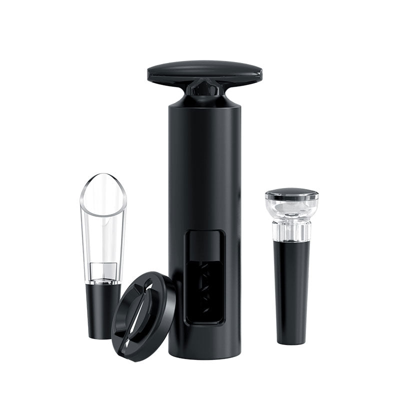 Kit de Acessórios para Vinho Home&Co Plástico Preto - 4 Peças