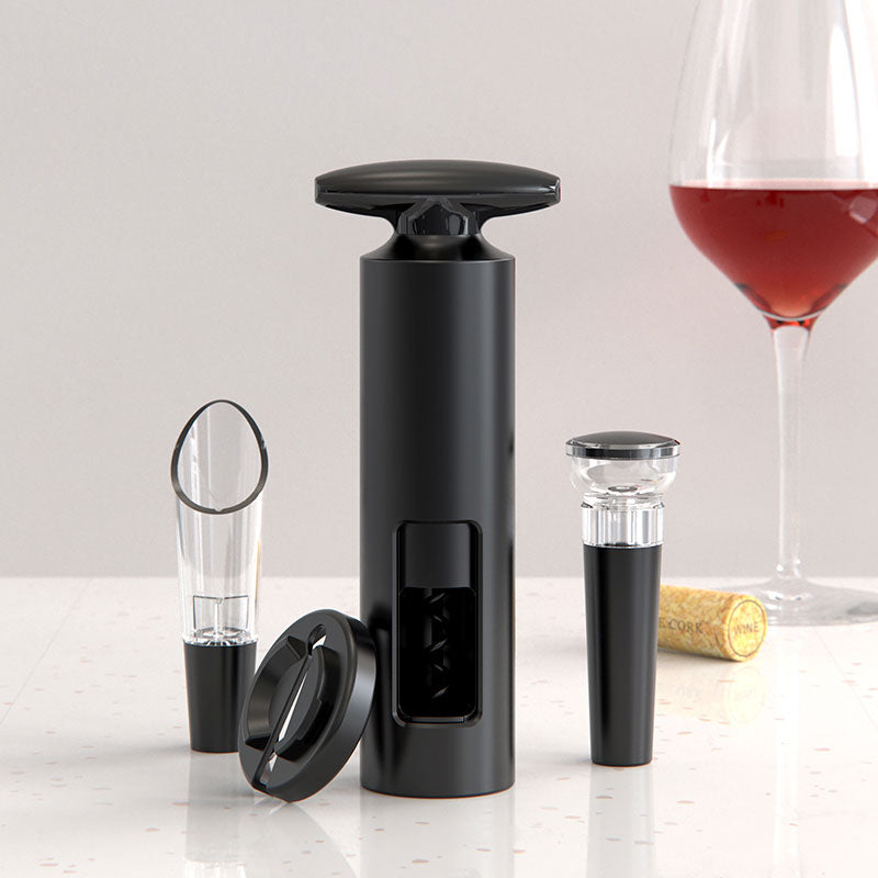 Kit de Acessórios para Vinho Home&Co Plástico Preto - 4 Peças