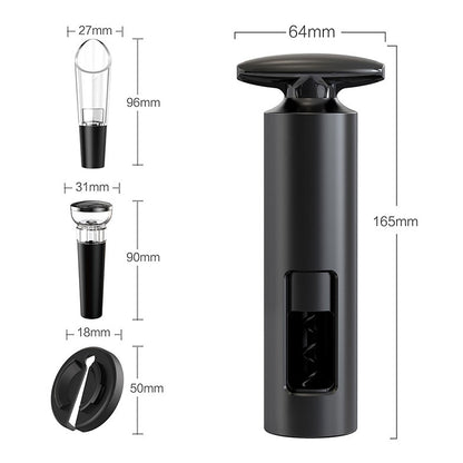 Kit de Acessórios para Vinho Home&Co Plástico Preto - 4 Peças