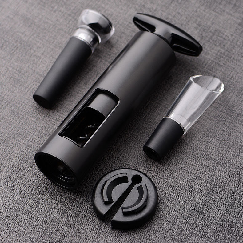 Kit de Acessórios para Vinho Home&Co Plástico Preto - 4 Peças