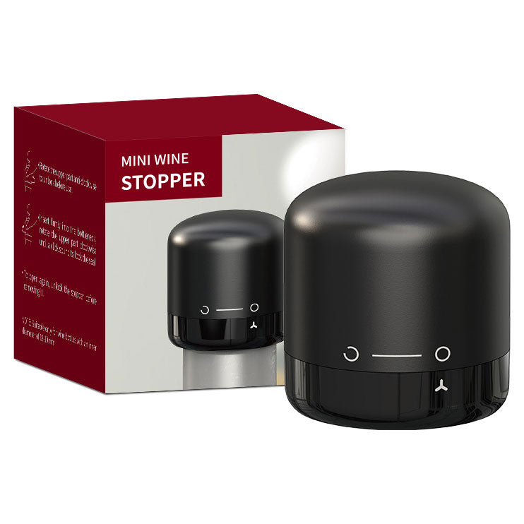 Tampa para Vinho Home&Co Plástico Preto 4x4cm Hermética