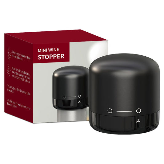 Tampa para Vinho Home&Co Plástico Preto 4x4cm Hermética