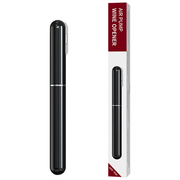 Saca-Rolha Home&Co Preto com Pressão em Plástico 20x2x2cm