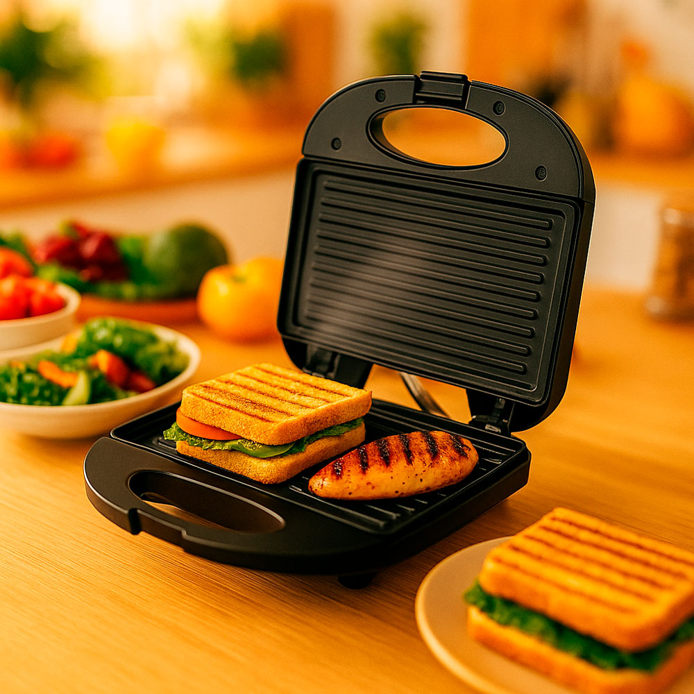 Sanduicheira Grill Elétrica 2 em 1 Kian 127V 750W Preta