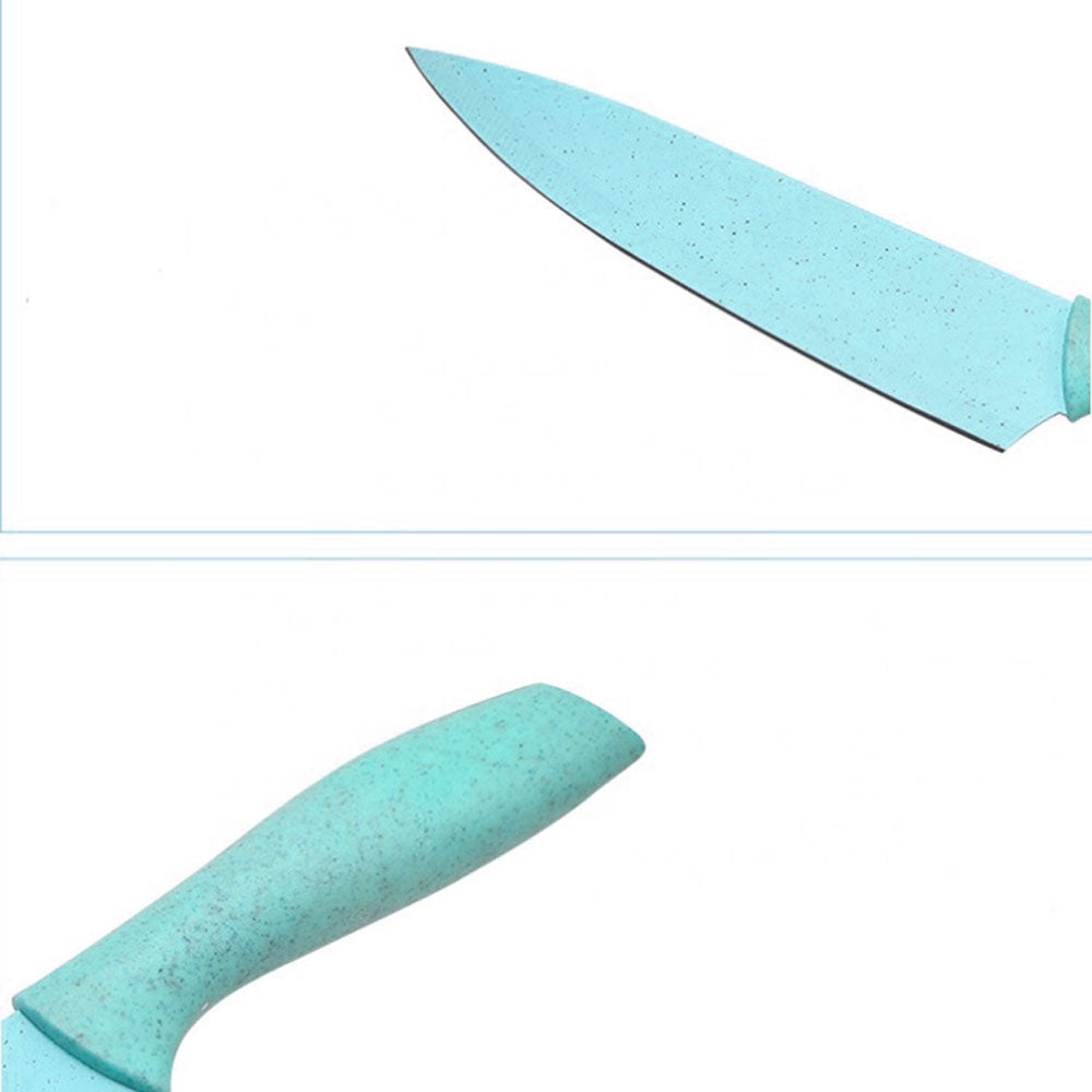 Kit de Facas e Descascador 3 Peças Aço Inox Azul Mai Home