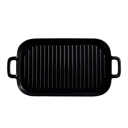 Travessa Cerâmica Retangular Preta 26x18cm Mai Home