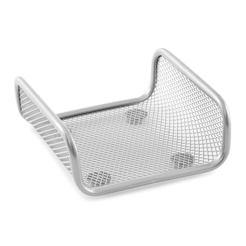 Organizador Porta Notas Prata Metal 11,5x4,5cm Mai Home para Escritório