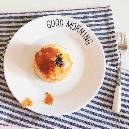Prato Sobremesa Cerâmica 20cm Tea Good Morning Mai Home