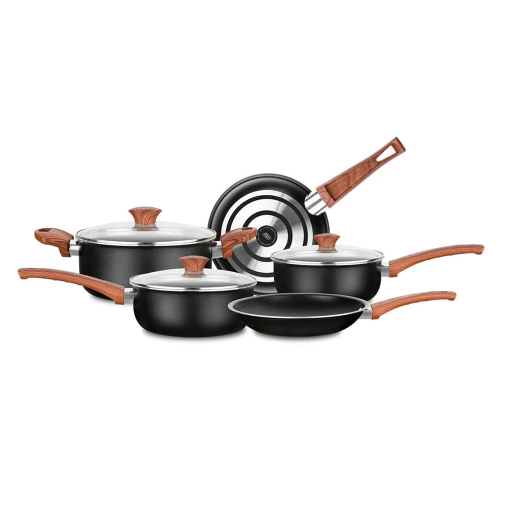 Jogo de Panelas Antiaderente Cerâmico Preto MTA 5 Peças