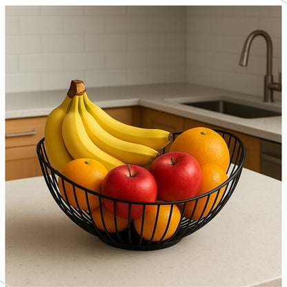 Fruteira Aramada Preta Mega Casa Outlet - Organizador de Metal para Cozinha