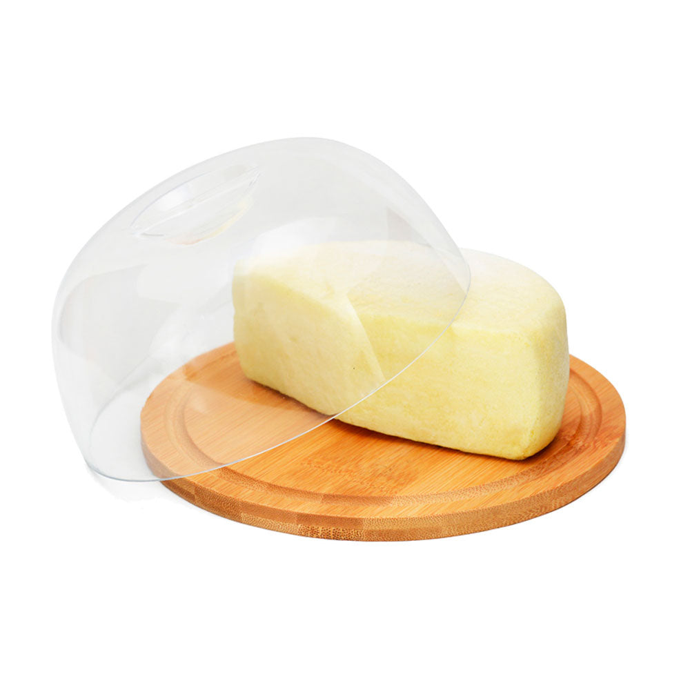 Queijeira de Bambu com Tampa Plástica 19cm Mia Home Nature