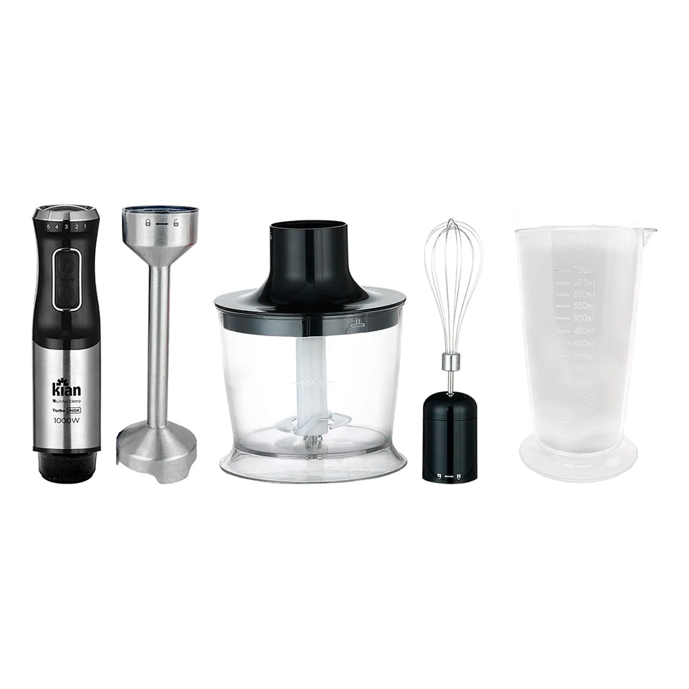 Mixer Turbo Inox Kian 1000W 3 em 1 127V - Bater, Misturar e Triturar