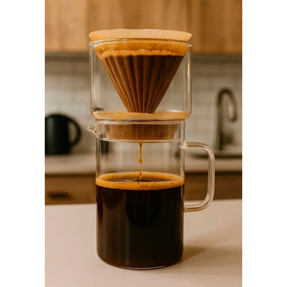 Jogo Passador de Café em Vidro 500ml com Suporte para Filtro