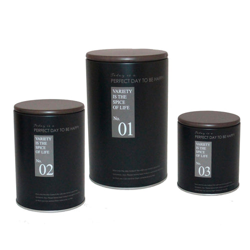 Kit 3 Latas Decorativas de Metal Preto 450/700/1000ml Mai Home