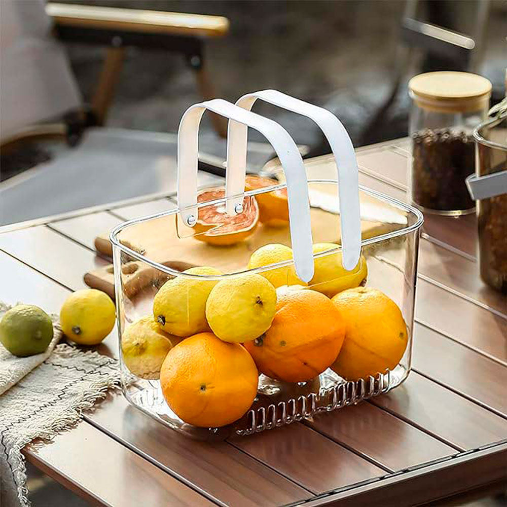 Cesta Multiuso Acrílica Transparente com Alça White Hangers Mai Home