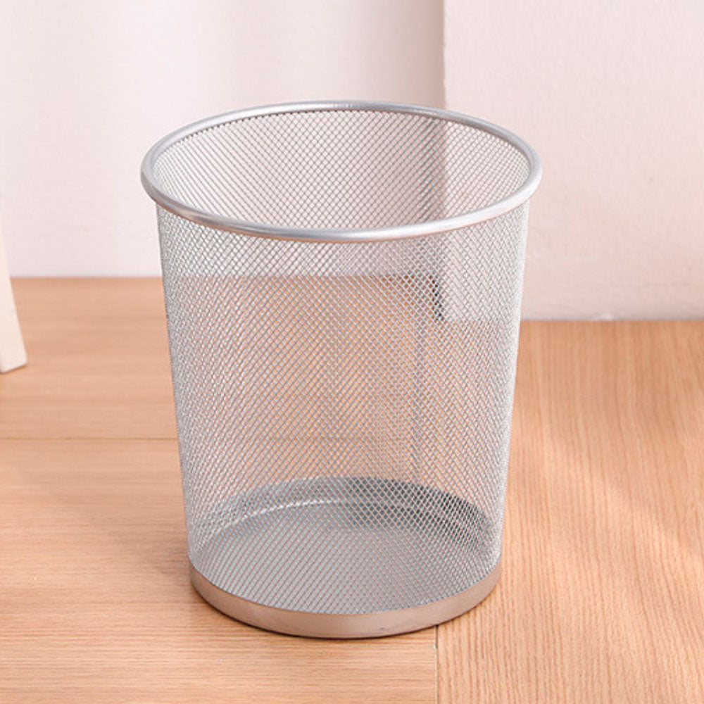 Cesto de Lixo Aramado Redondo 15L Prata Mai Home