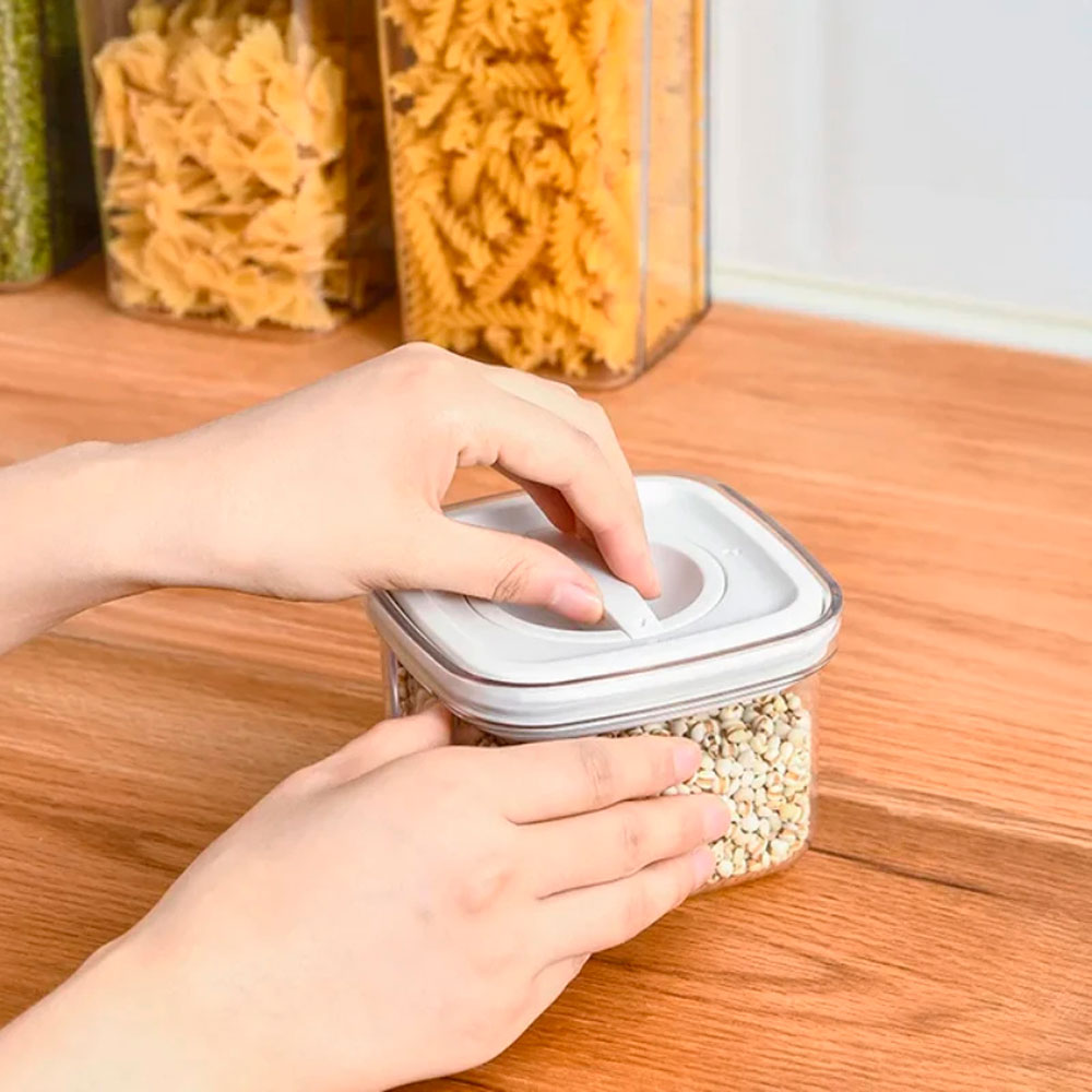 Pote Hermético Plástico 600ml Square Mai Home – Vedação Alta e Empilhável