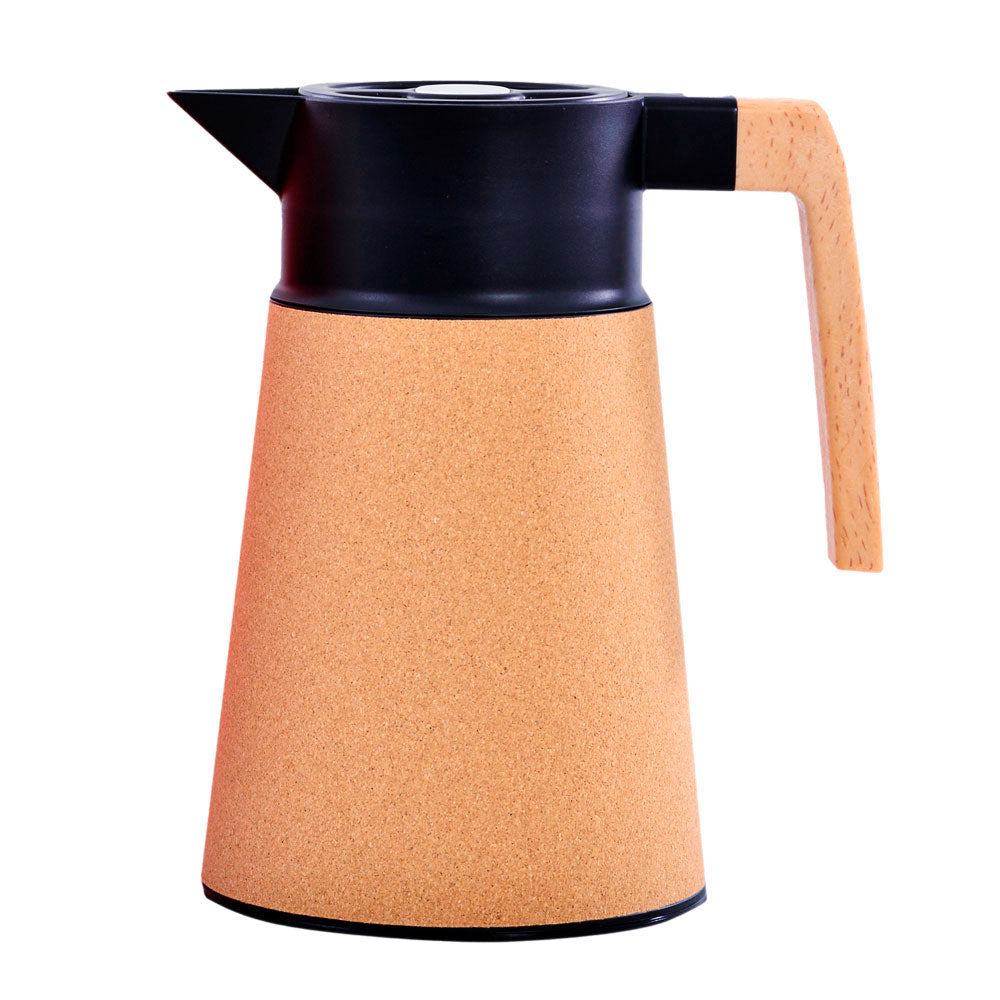 Garrafa Térmica Wincy Oasis 1L Preta com Cortiça para Café e Chá