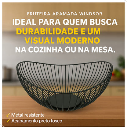 Fruteira Aramada Preta Mega Casa Outlet - Organizador de Metal para Cozinha