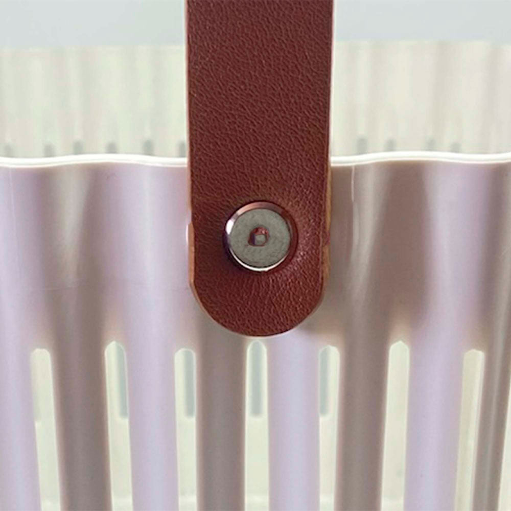 Cesta Organizadora Plástica Leather Hagers Branca para Quarto e Cozinha