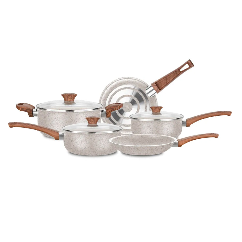 Jogo de Panelas Antiaderente Ceramic 5 Peças Vanilla MTA