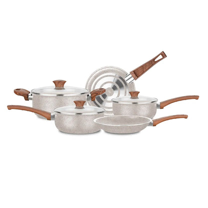 Jogo de Panelas Antiaderente Ceramic 5 Peças Vanilla MTA