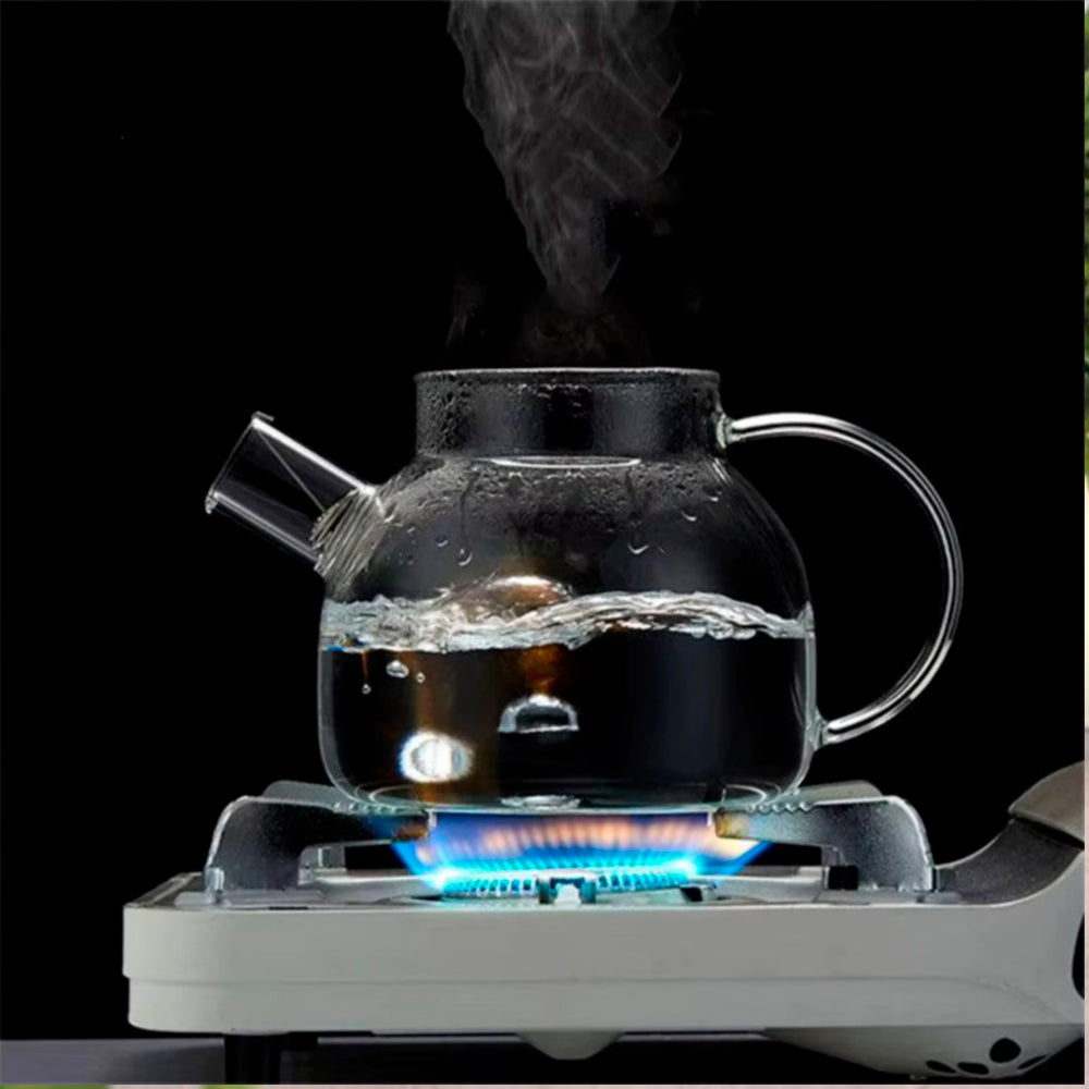 Bule de Chá de Vidro Borossilicato 800ml com Tampa de Bambu