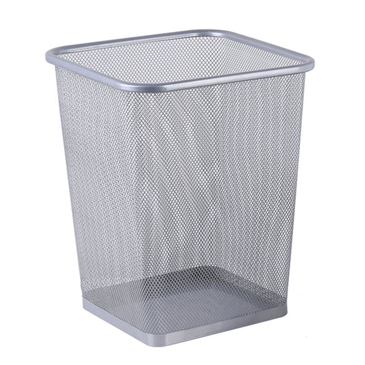 Cesto de Lixo Aramado Quadrado Prata 26x27cm Mai Home