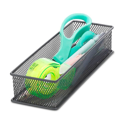 Organizador Aramado Office Mai Home Preto 15x5x7,5cm Metal Resistente