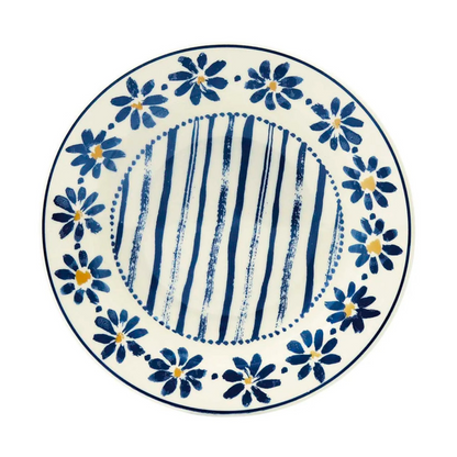 Aparelho de Jantar Chá 20 Peças Donna Margaridas Cerâmica Decorada