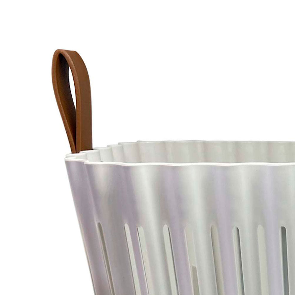 Cesta Organizadora Plástica Leather Hagers Branca para Quarto e Cozinha