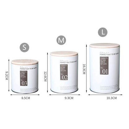 Kit 3 Latas Decorativas de Metal Brancas 450ml 700ml 1000ml Mai Home