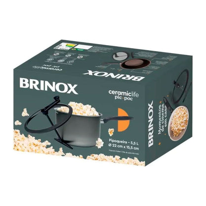 Pipoqueira Antiaderente 5,5L Ceramic Life Brinox Vanilla