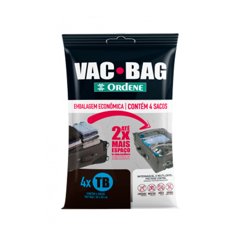 Kit 4 Sacos a Vácuo Organizador Viagem Vac-Bag 60x40 cm