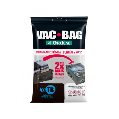 Kit 4 Sacos a Vácuo Organizador Viagem Vac-Bag 60x40 cm